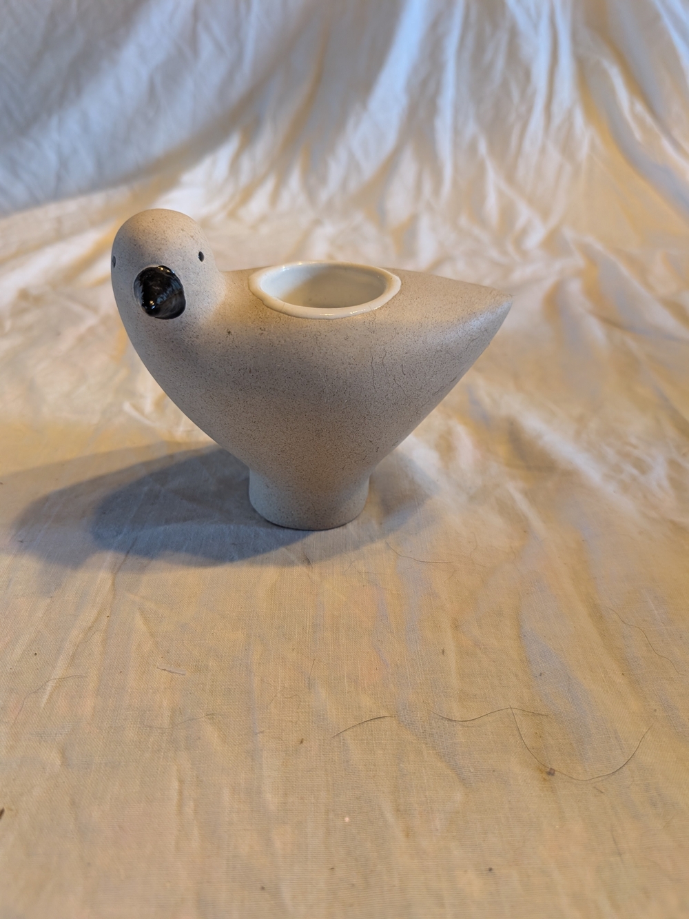 2/40$ Ceramic Bird Votive Candle Holder in Light Gray